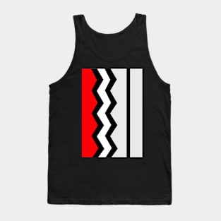 Abstract, geometric, zigzag, strips - red, black and white. Tank Top